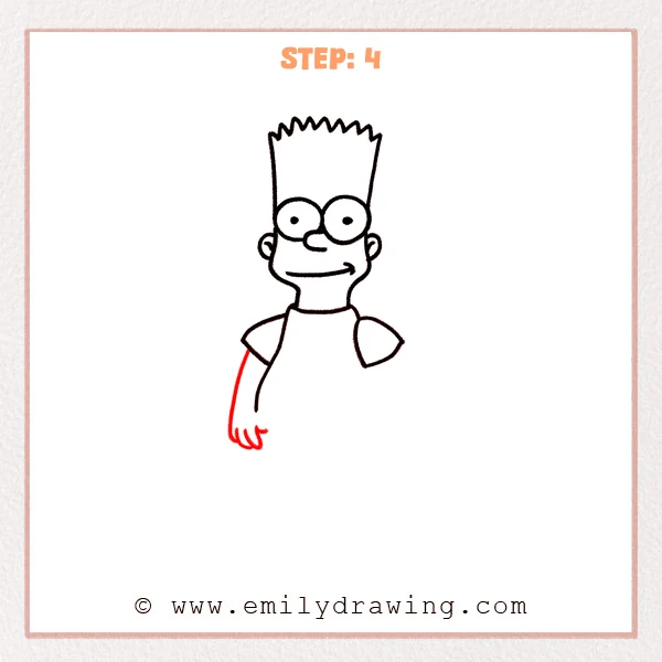how to draw a bart simpson - Step 4